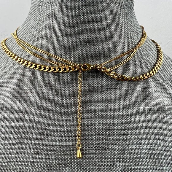3 Layer Gold Coin Necklace Gold Layered Necklace - Picture 5 of 10